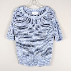LOFT | Blue Knit Short Sleeve Sweater - H4